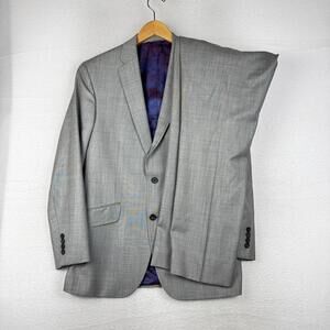 Ted Baker Endurance Jones CT 100% Wool Gray Suit 40R Blazer 33x30 Pants Canada